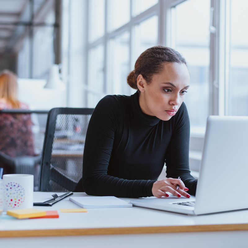 Executive assistant at desk